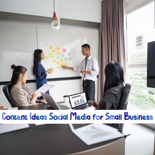 Team brainstorming content ideas for small business marketing.